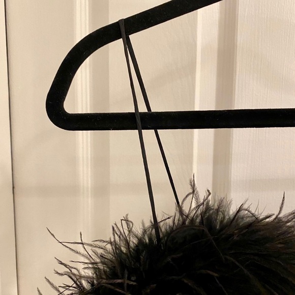 NWT Veronica Beard 6 Lilya Black Ostrich Feather Midi Satin Dress Strap - Picture 11 of 12